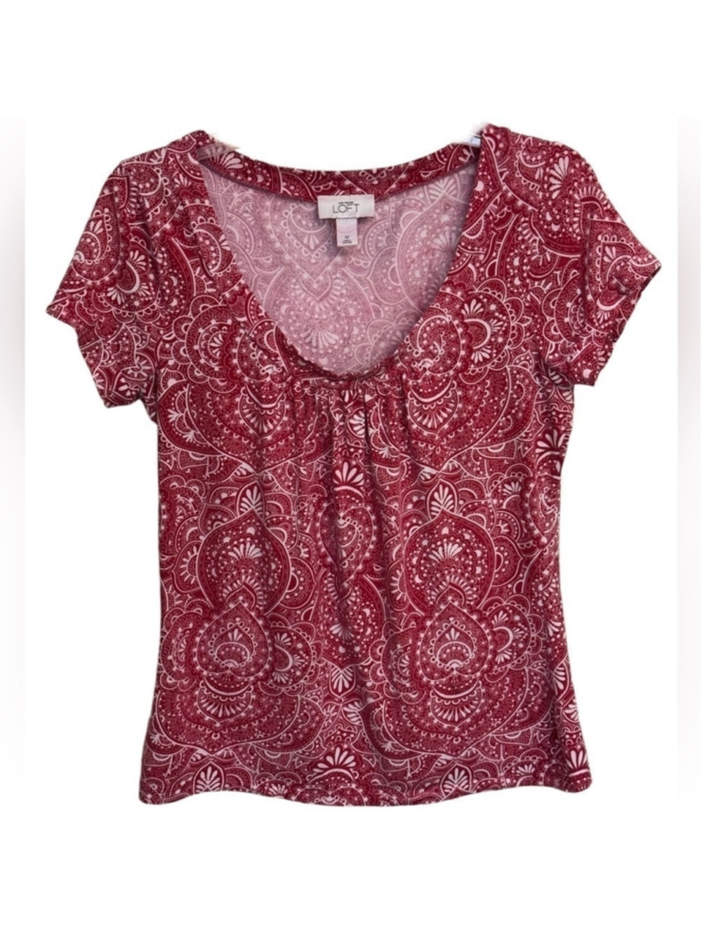 LOFT Red Paisley Print Top - Women’s Medium